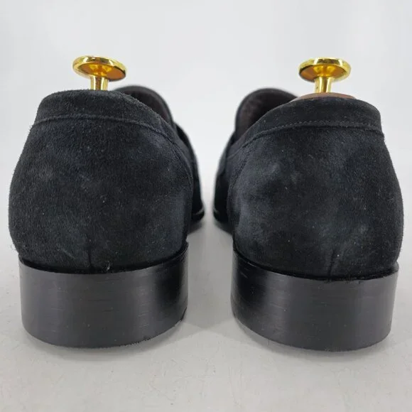 NEW Barker England UK Dress Shoes Black Suede Leather Penny Loafers Mens 11.5 - Picture 7 of 11